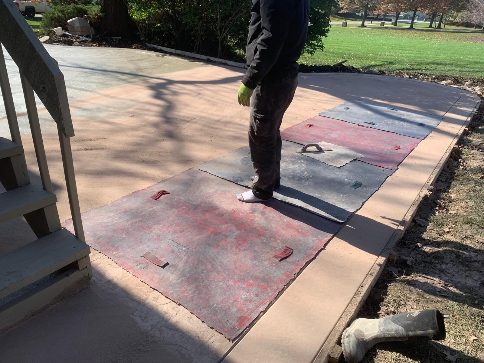 Terracotta stamped walkway